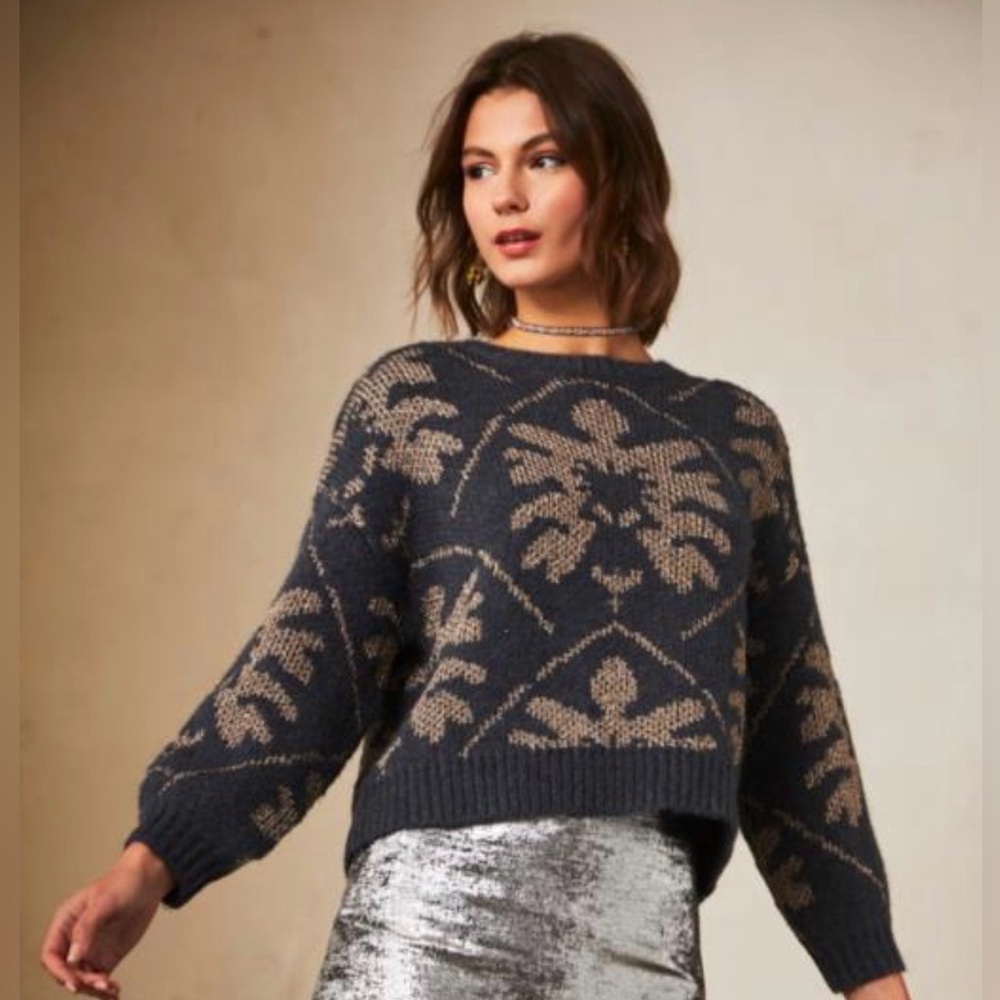 NWT NKN Nekane Akina Gray & Metallic Sweater - size M/L - $125 MSRP